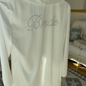Hutch Ivory Bride Robe with Pearl Detail